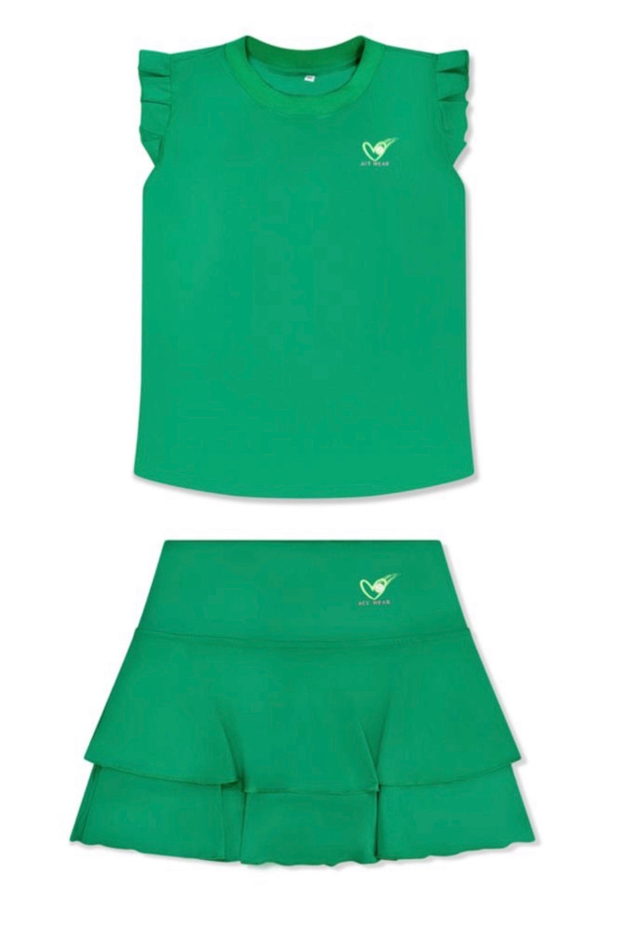 Ace Palm Ruffle Tennis Skirt – Green
